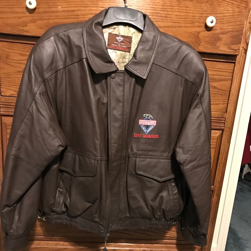 Men’s Leather Jacket Handyman Club of America Sz L